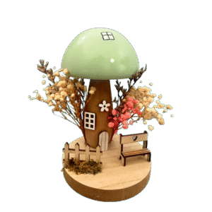 Wooden Mushroom Planter Ornament