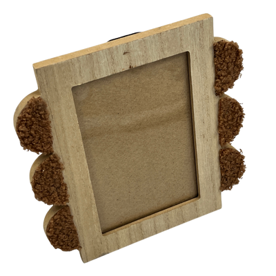 Vertical Standing Frame with Wood & Fabric Mix