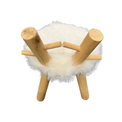 Decorative faux fur upholstered stool – boutique home décor