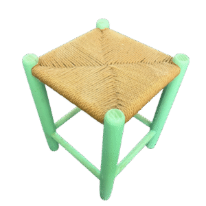 Custom upholstered stool with green frame – OEM ODM manufacturer