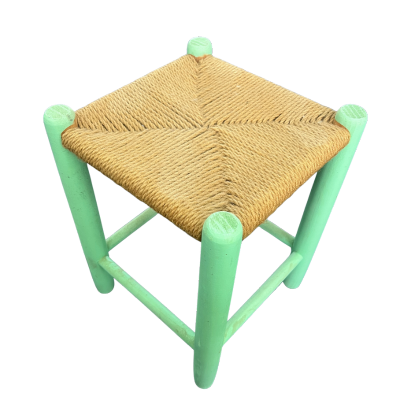 Custom upholstered stool with green frame – OEM ODM manufacturer